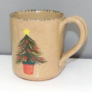 Three Rivers Pottery Ohio 1993 Christmas Pine Tree Mug by Amy Sponge Sugar Glaze